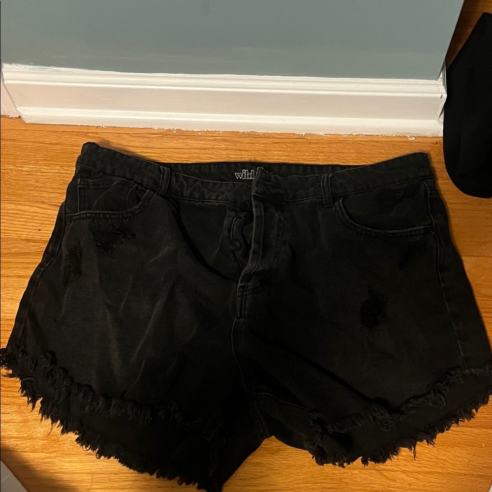 Wild Fable Distressed Black Jean Shorts